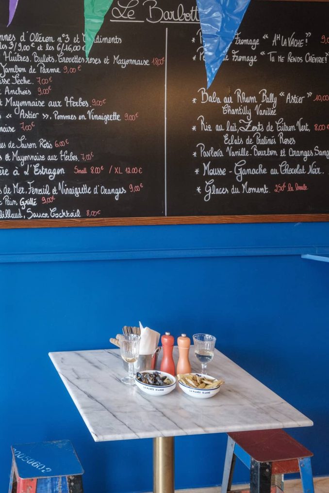 Menu de saison avec spécialités maritimes au restaurant La Marée Jeanne